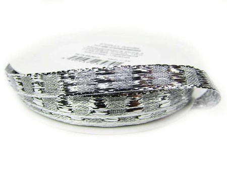 Wstążka 7mm lurex srebro