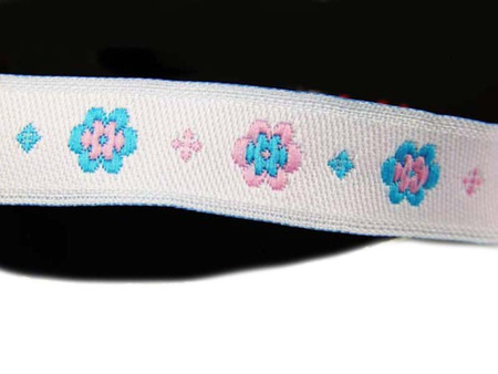 Taśma 11mm żakard STOKROTKA turkusowa