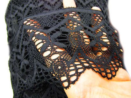 Koronka 8cm elastyczna czarna