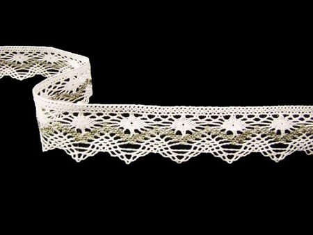 Koronka 5cm bawełniana biało-lniana