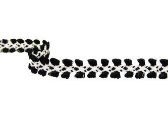 Taśma 1cm galonowa czarno-biała