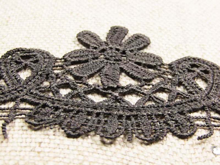 Koronka 5,5cm gipiurowa poly grafit