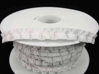 Taśma 8mm ryps marszczona biała