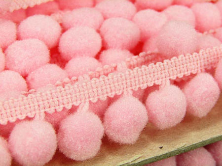 Taśma 1,8cm POMPONIK poliester róż
