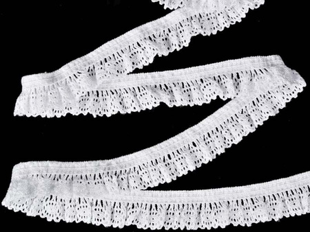 Falbanka 18mm elastyczna bawełna biała