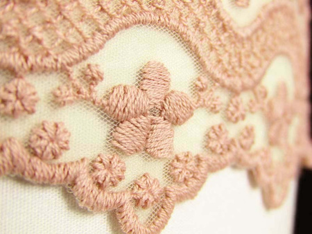 Koronka 6cm tiulowa antyczny róż