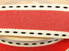Taśma 25mm tkana VINTAGE STITCH czerwona