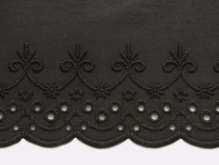 Koronka 9cm haft angielski czarna