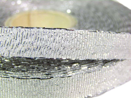 Wstążka 10mm lurex srebrna