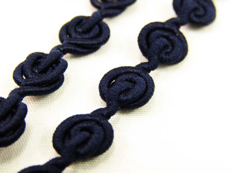 Taśma 0,7cm galonowa RÓŻA ciemny granat