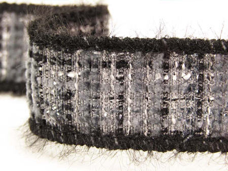 Taśma 2,5cm ozdobna "CHANEL" ciemny popiel