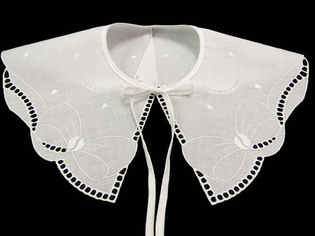 Kołnierzyk damski haft bawełna biały