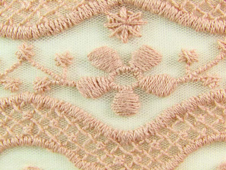 Koronka 6cm tiulowa antyczny róż