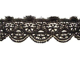 Koronka 7cm gipiurowa poly czarna