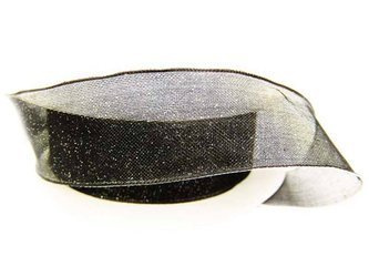 Wstążka 25mm organtyna BROKAT czarna