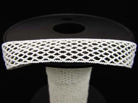 Taśma 15mm elastyczna SIATKA biała