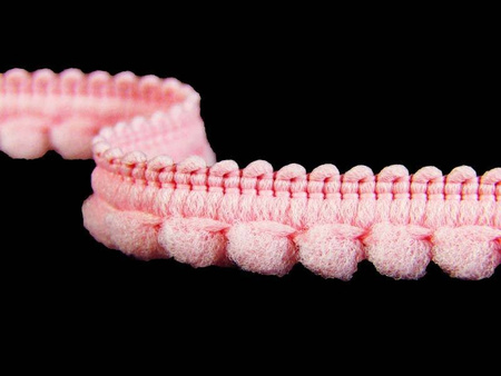 Taśma 1cm POMPONIK poliester różowa