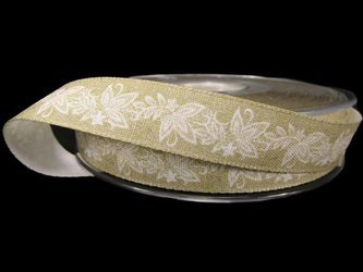 Wstążka 15mm tafta RUSTIC LACE natural