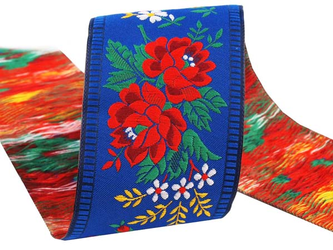 Taśma 55mm żakard RÓŻA chaber