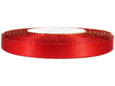 Wstążka 10mm atłas REXOR czerwona