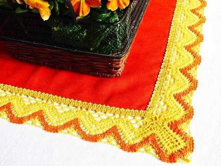 Koronka 5,8cm bawełniana żółto-pomarańczowa