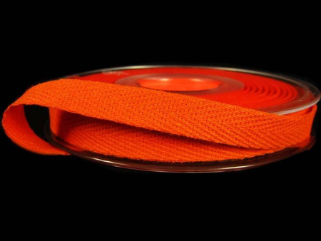 Taśma 10mm bawełniana jodełka pomarańczowa