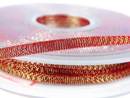 Wstążka 3mm lurex czerwona