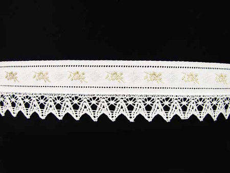 Koronka 5cm haft angielski biała