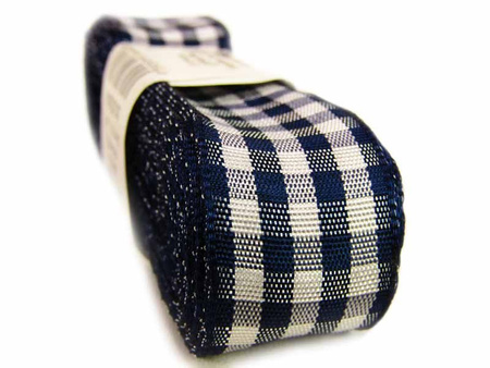 Wstążka 25mm kratka granat