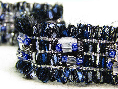 Taśma 2,5cm ozdobna "CHANEL" granat