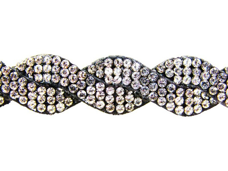 Taśma 10mm warkocz cyrkonia srebrna