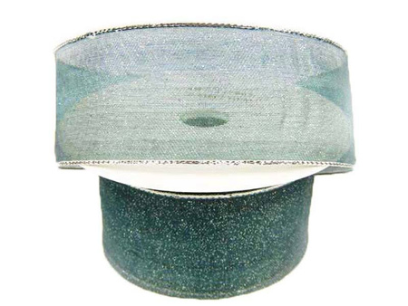 Wstążka 40mm organtyna BROKAT morska