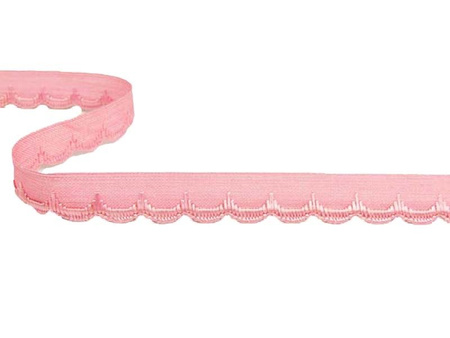 Taśma 1,1cm bawełniana OBSZYWKA róż jasny