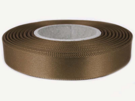 Wstążka 15mm atłas brąz