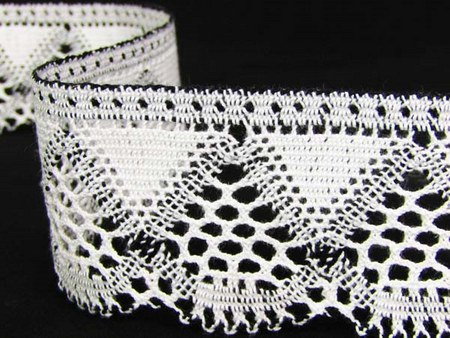 Koronka 5,5cm bawełniana biało_czarna