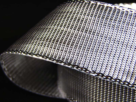 Wstążka 25mm ryps lurex srebrna