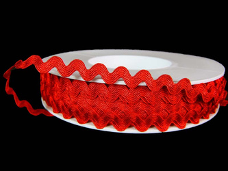 Taśma 7,7mm zygzak wiskoza czerwona