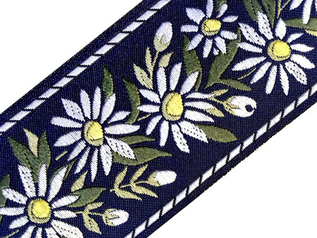 Taśma 50mm żakard kwiat granat