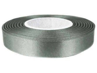 Wstążka 15mm atłas popiel stalowy