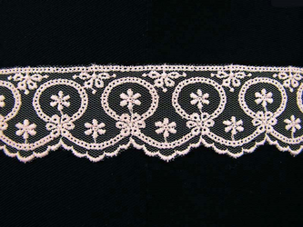 Koronka 4cm tiulowa pudrowy róż