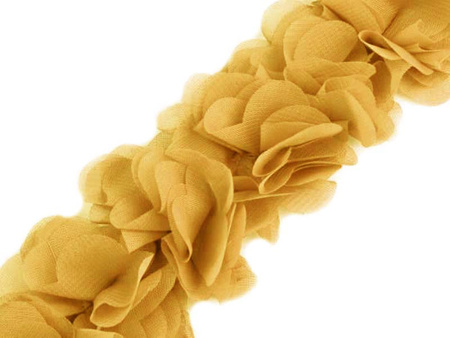 Taśma 6cm ozdobna KWIAT 3D złota