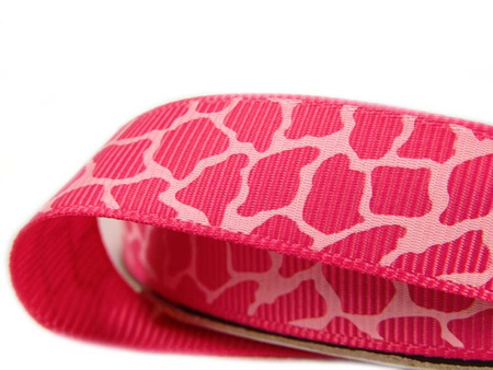 Taśma 15mm ryps panterka róż