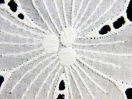 Koronka 20cm haft angielski biała