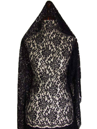 Koronka 130cm poliamidowo-wiskozowa czarna