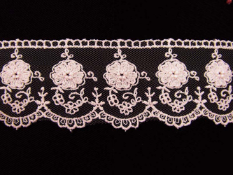 Koronka 4,5cm tiulowa antyczny róż