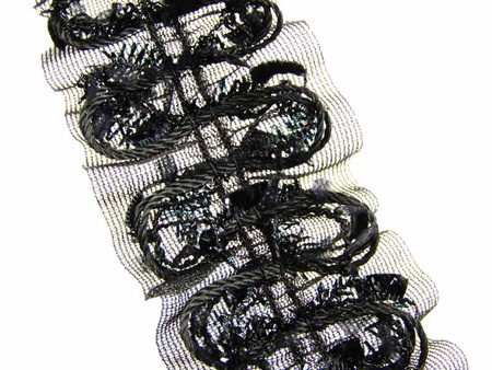 Taśma 4cm tiulowa elastyczna czarna