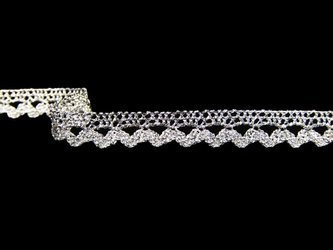 Koronka 0,7cm metaliczna srebrna