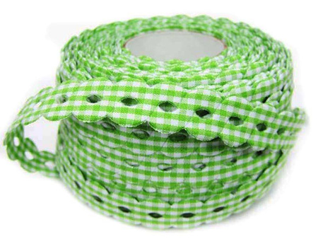 Wstążka 15mm poly PEPITO WARKOCZ pistacjowa