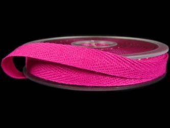 Taśma 10mm bawełniana jodełka fuksja