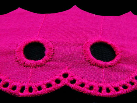 Koronka 4cm haft angielski amarantowa